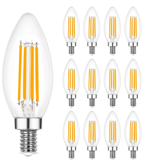 Pack of Sigalux dimmable E12 B10 LED candle bulbs 12-pack on pallet