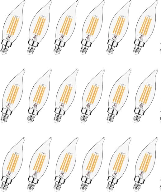 Sigalux E12 LED Bulb 60 Watt Equivalent, Dimmable Candelabra Bulb 2700K Soft White, Chandelier Light Bulbs, CA10 Candle Bulbs for Chandelier, 5W, 450LM, 18 Pack