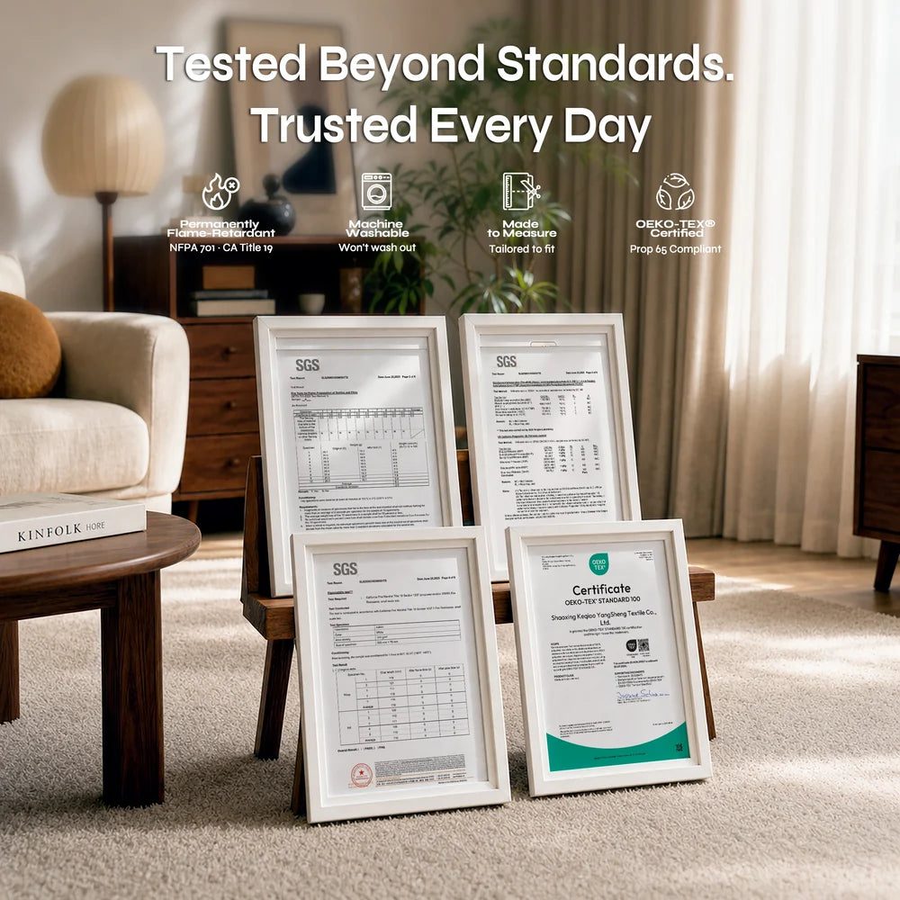 Ready to Ship – Noctura Flame Retardant Blackout Curtains, 1 Set additional product information