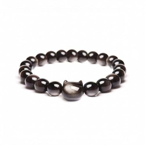 Cat Bracelets for Women,Money Attraction,Black Obsidian,Cat Gifts Cat Bracelets for Women,Money Attraction,Black Obsidian,Cat Gifts - B0CDXWS2TN