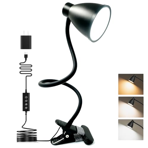 BOHON Clip on Light, Desk Lamp with Clamp, 5 Color 10 Brightness Yellow BOHON Clip on Light, Desk Lamp with Clamp, 5 Color 10 Brightness Yellow - B083LRN2GM