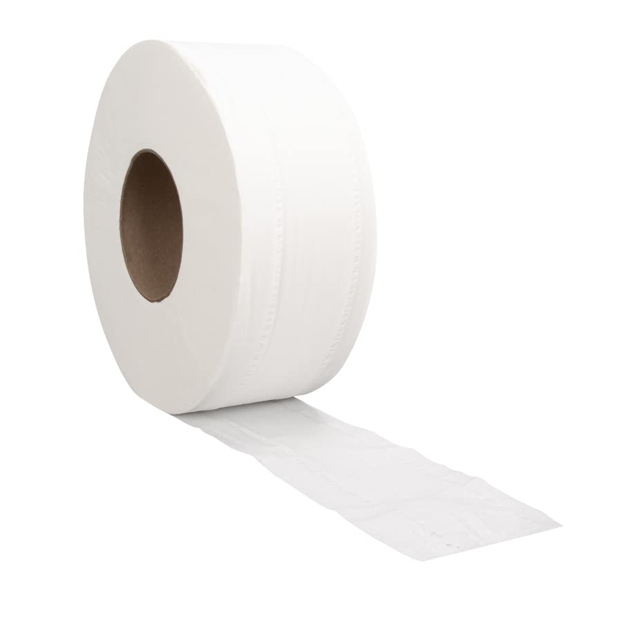 Right Choice 2-ply toilet paper, individually wrapped, 750 sheets per roll, sheet size 3.5 in × 4.0 in, 12 rolls per case