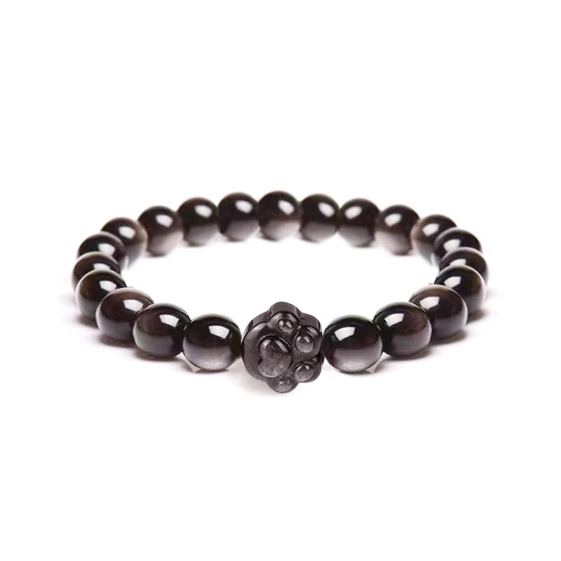 Cat Bracelets for Women,Money Attraction,Black Obsidian,Cat Gifts Cat Bracelets for Women,Money Attraction,Black Obsidian,Cat Gifts - B0CBKL87DF