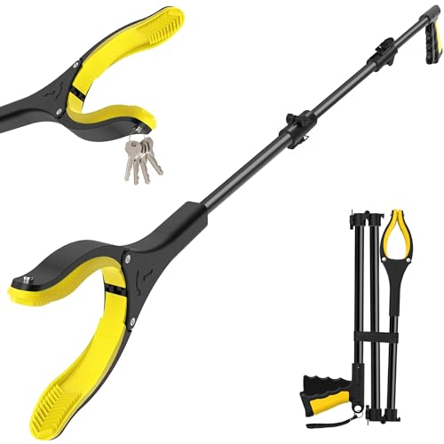 48 Inch Extra Long Grabber Reacher Tool，Foldable Pick Up Stick with Strong Grip Magnetic，360°Rotating Anti-Slip Jaw 4" Wide Claw Opening,Hand Grabber for Reaching 48 Inch Extra Long Grabber Reacher Tool，Foldable Pick Up Stick with Strong Grip Magnetic，360°Rotating Anti-Slip Jaw 4" Wide Claw Opening,Hand Grabber for Reaching - B0CPXW6P4S