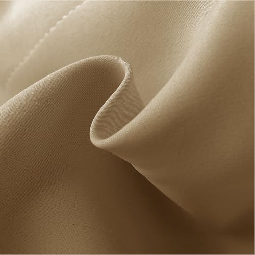 Ready to Ship – Averra Flame Retardant Curtains, 1 Set Macochico Room Darkening Blackout Curtains Flame Retardant Insulated Window Drapes Pinch Pleat Curtain for Hotel Home,Office,Beige,1 Panel,52" Wide by 102" Length - B07Z1KBDJN