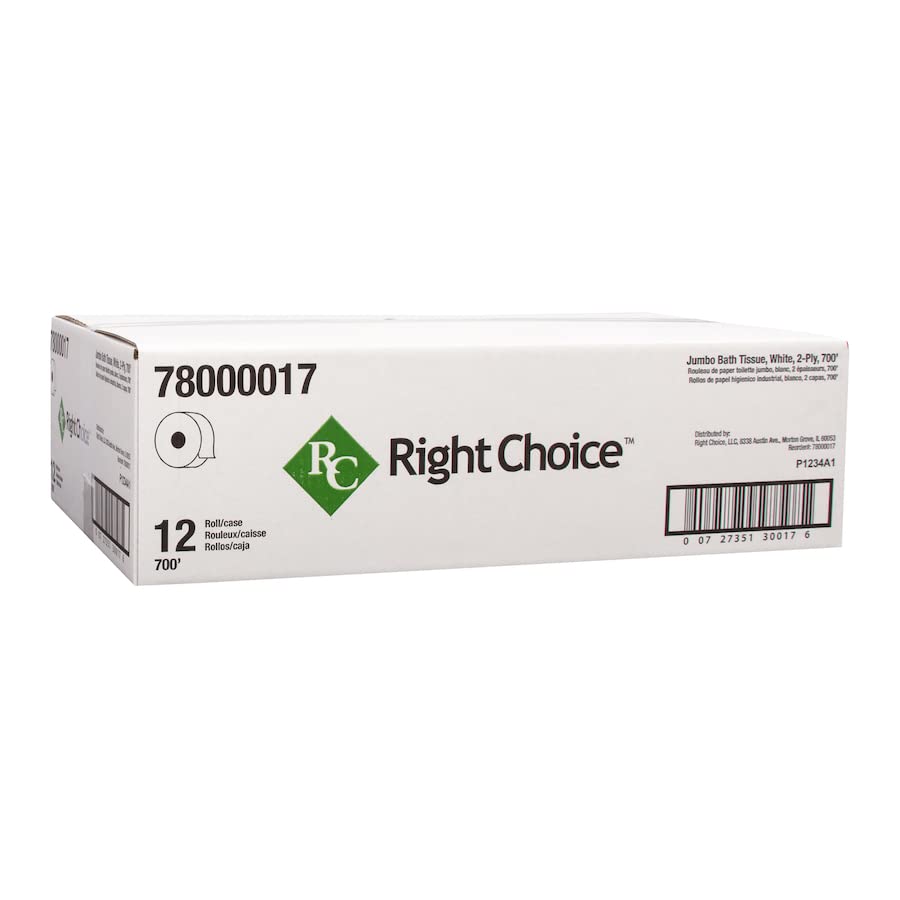 Right Choice 2-ply toilet paper, individually wrapped, 750 sheets per roll, sheet size 3.5 in × 4.0 in, 12 rolls per case image 4