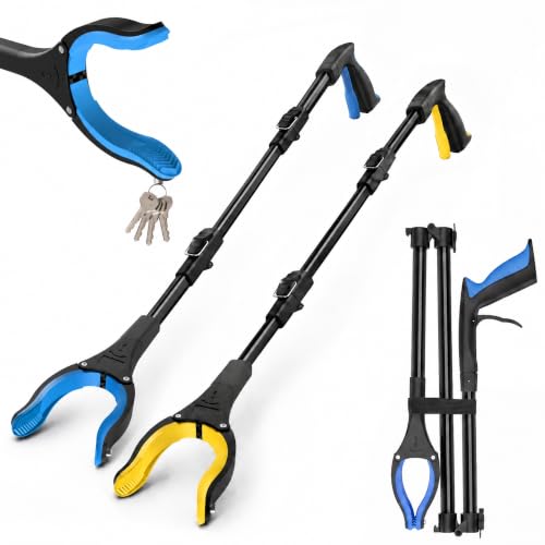 48 Inch Extra Long Grabber Reacher Tool，Foldable Pick Up Stick with Strong Grip Magnetic，360°Rotating Anti-Slip Jaw 4" Wide Claw Opening,Hand Grabber for Reaching 48 Inch Extra Long Grabber Reacher Tool，Foldable Pick Up Stick with Strong Grip Magnetic，360°Rotating Anti-Slip Jaw 4" Wide Claw Opening,Hand Grabber for Reaching - B0FWW7NMLL