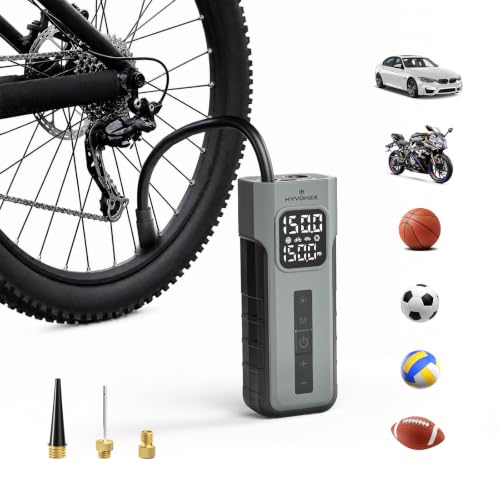 HYVOHEX Mini Bike Tire Pump,150PSI Electric Bicycle Pump with Digital Gauge HYVOHEX Mini Bike Tire Pump,150PSI Electric Bicycle Pump with Digital Gauge - B0F2H8D3YX