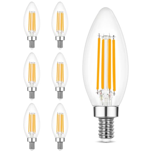 Sigalux Dimmable LED Candelabra Bulb 60W Equivalent, E12 LED Light Bulbs 5000K Daylight White, B10 Candle Bulb for Chandelier, 5W, 450LM, 6 Pack Sigalux Dimmable LED Candelabra Bulb 60W Equivalent, E12 LED Light Bulbs 5000K Daylight White, B10 Candle Bulb for Chandelier, 5W, 450LM, 6 Pack - B0DXPQZFQC