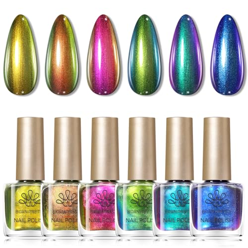 Born Pretty Chameleon Nail Polish Set 6 Colors Chrome Holographic Metallic Born Pretty Chameleon Nail Polish Set 6 Colors Chrome Holographic Metallic - B0FDPNHX7B