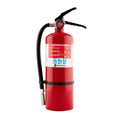 Red First Alert heavy duty fire extinguisher with pressure gauge
