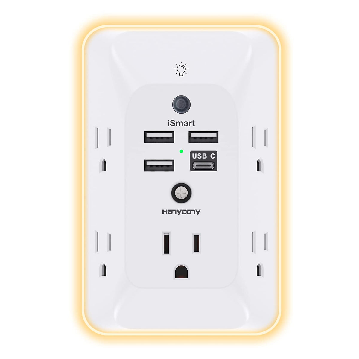 HANYCONY Outlet Extender with Night Light, Multi - Electrical