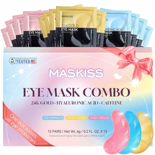 Maskiss Under Eye Patches (24 Pairs), 3 Colors Eye Masks Gift Set for Dark Circles Puffy Eyes, Undereye Bags and Wrinkles, Self Care Gifts for Birthday & Bachelorette Party Maskiss Under Eye Patches (24 Pairs), 3 Colors Eye Masks Gift Set for Dark Circles Puffy Eyes, Undereye Bags and Wrinkles, Self Care Gifts for Birthday & Bachelorette Party - B0DSHQ2MGF