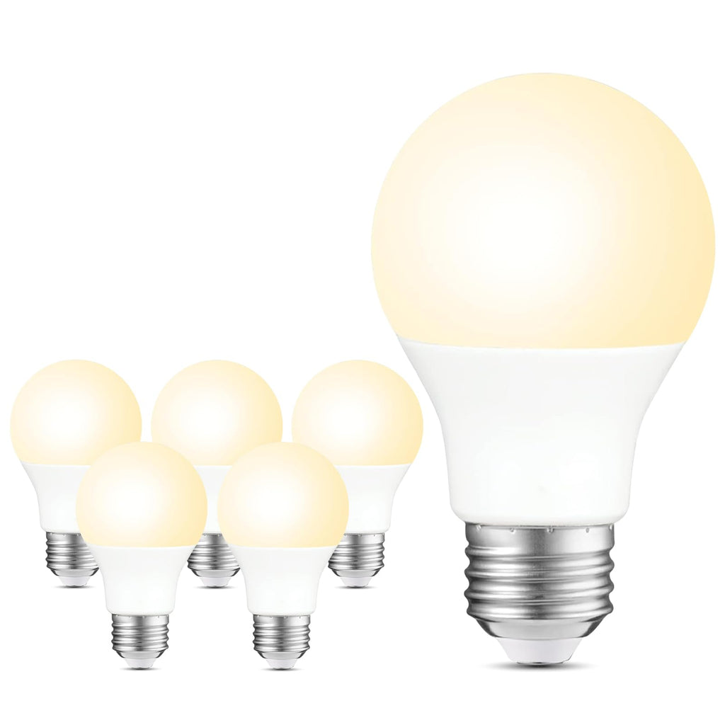 Sigalux A19 LED Light Bulbs Dimmable,60W Equivalent 750 Lumens, 2700K Soft White, E26 Base, 15,000-Hour Lifespan, 8W Energy Saving LED Bulbs, Ideal for for Living Room & Bedroom Lighting, 6 Pack