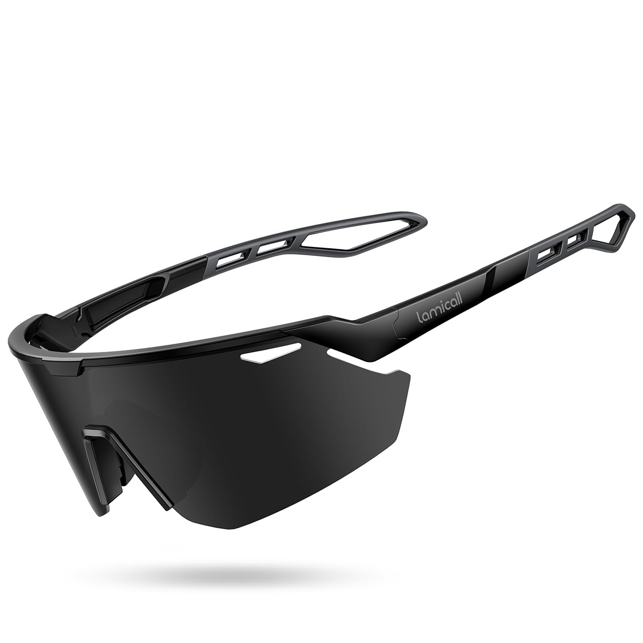 Lamicall ultralight polarized sports sunglasses on white background