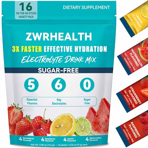 Zwrhealth Electrolytes Powder Packets, Sugar Free Hydration Packets, 4 Flavors Liquid Daily IV Electrolyte Drink Mix, Instantly Hydrating & Party Recovery with 6 Electrolytes & 5 Vitamins, 16 Servings Zwrhealth Electrolytes Powder Packets, Sugar Free Hydration Packets, 4 Flavors Liquid Daily IV Electrolyte Drink Mix, Instantly Hydrating & Party Recovery with 6 Electrolytes & 5 Vitamins, 16 Servings - B0GLPSYHKJ