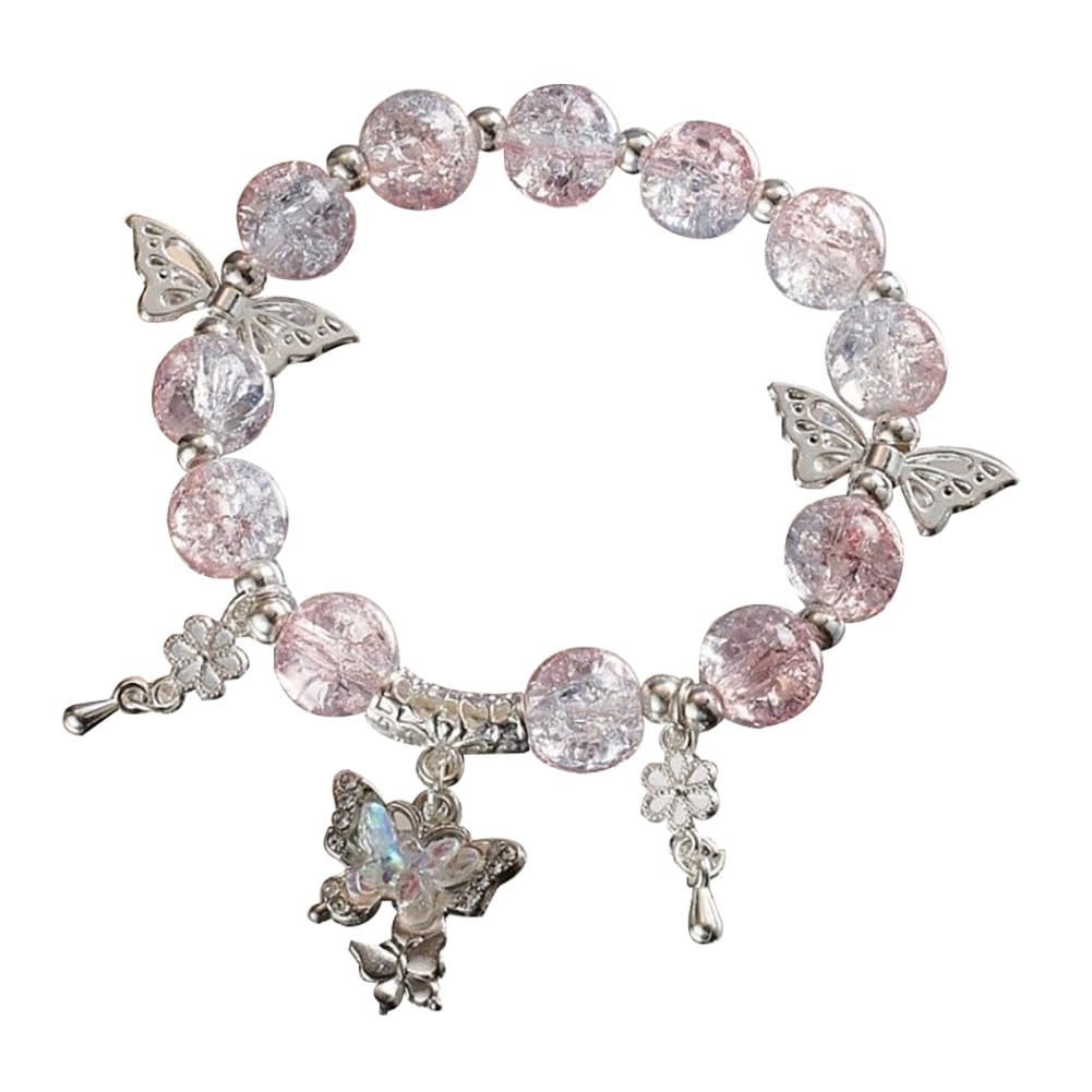 PENEXIU Butterfly Bead Bracelets Women Matching Glasses Crystal Bracelet Suit (ALL, One Size) image 4
