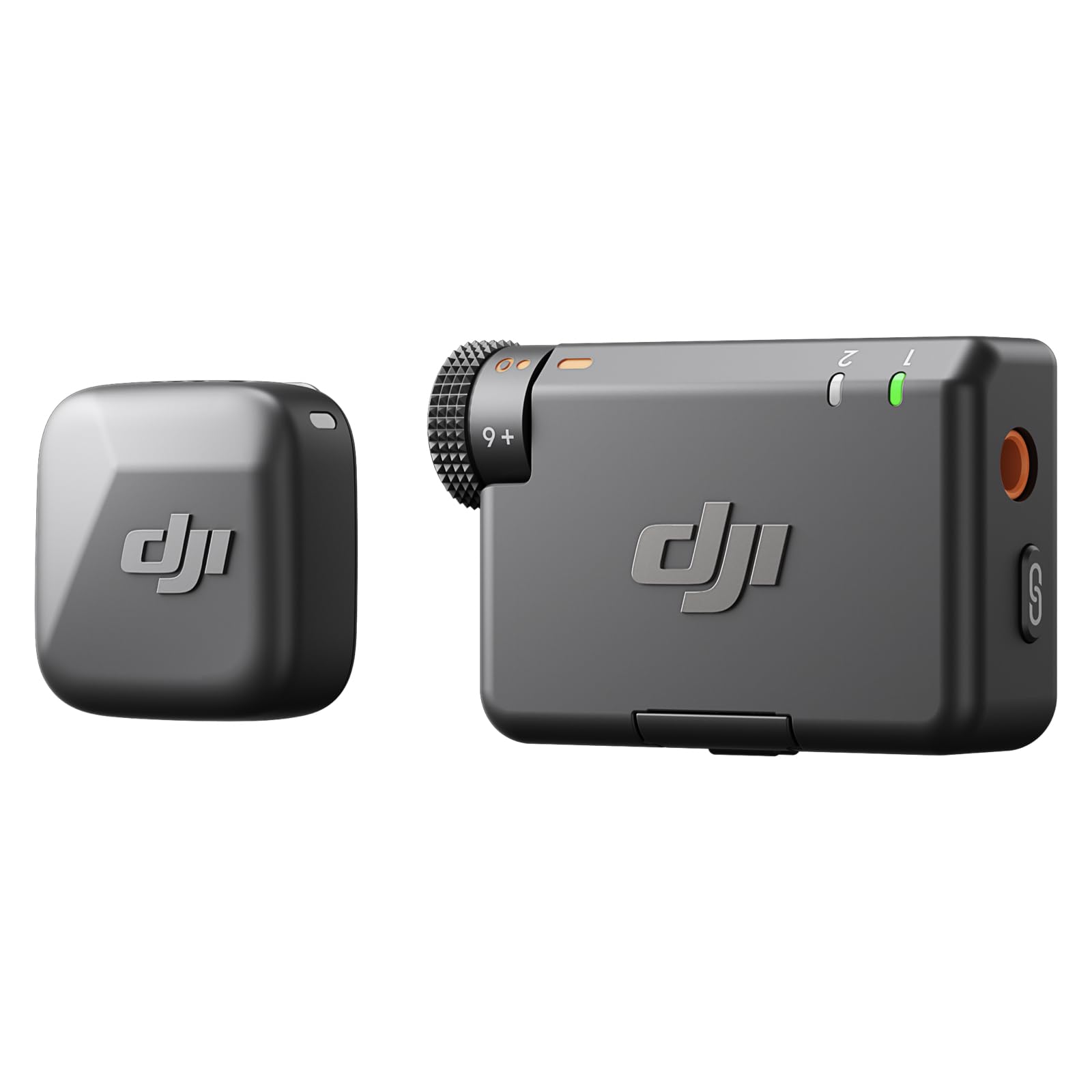 DJI Mic Mini 1 TX and 1 RX wireless lavalier microphone units with charging case