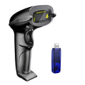 Black NADAMOO handheld wireless 1D laser barcode scanner with USB receiver