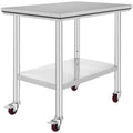 VEVOR stainless steel work table 36x24 inches on casters