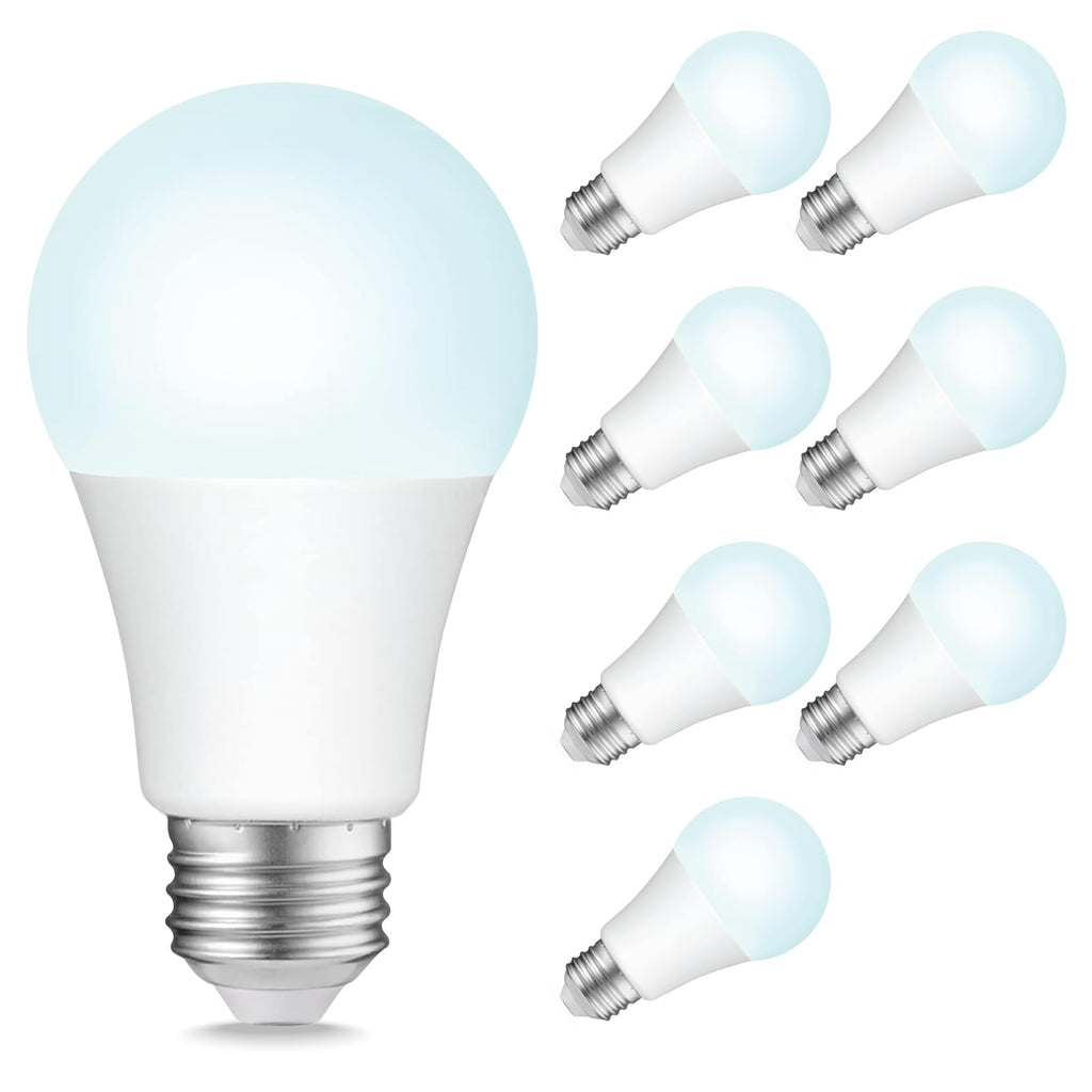 Sigalux A19 100W Equivalent LED Bulbs, Daylight 5000K 1500LM, Dimmable E26 Base LED Light Bulbs, Energy Efficient 14W, 15000 Hour Lifespan for Home Lighting, 8 Pack