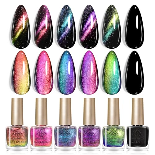 Born Pretty Chameleon Nail Polish Set 6 Colors Chrome Holographic Metallic Born Pretty Chameleon Nail Polish Set 6 Colors Chrome Holographic Metallic - B0FRMQTQL7