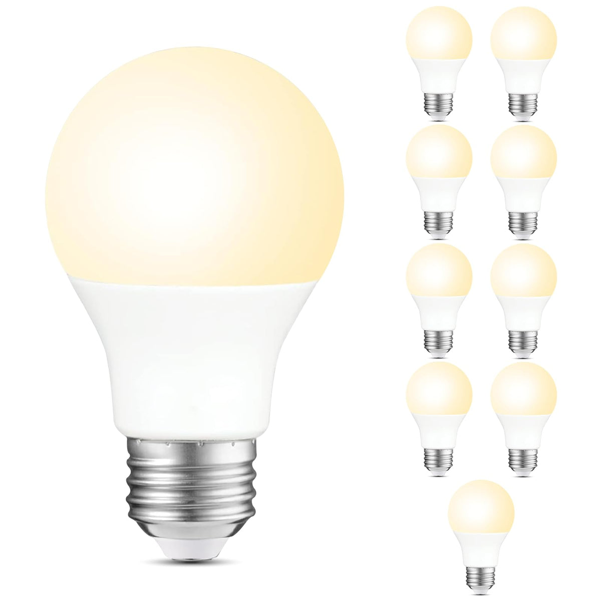 A19 LED Light Bulbs, 60W Equivalent Soft White 2700K, 750 Lumens Non-Dimmable LED Bulbs, Efficient 8.5W, 10000 Hours Long-Lasting E26 Base Standard Bulbs for Bedroom Living Room Kitchen, 10 Pack