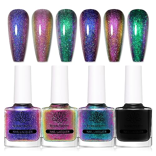 Born Pretty Chameleon Nail Polish Set 6 Colors Chrome Holographic Metallic Born Pretty Chameleon Nail Polish Set 6 Colors Chrome Holographic Metallic - B07GLH1GNX