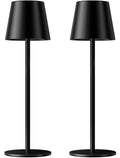 Black Kakanuo cordless rechargeable table lamp showing touch control 3-color dimming