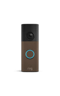 Matte Mocha Ring 2K battery-powered doorbell camera mounted beside a front door