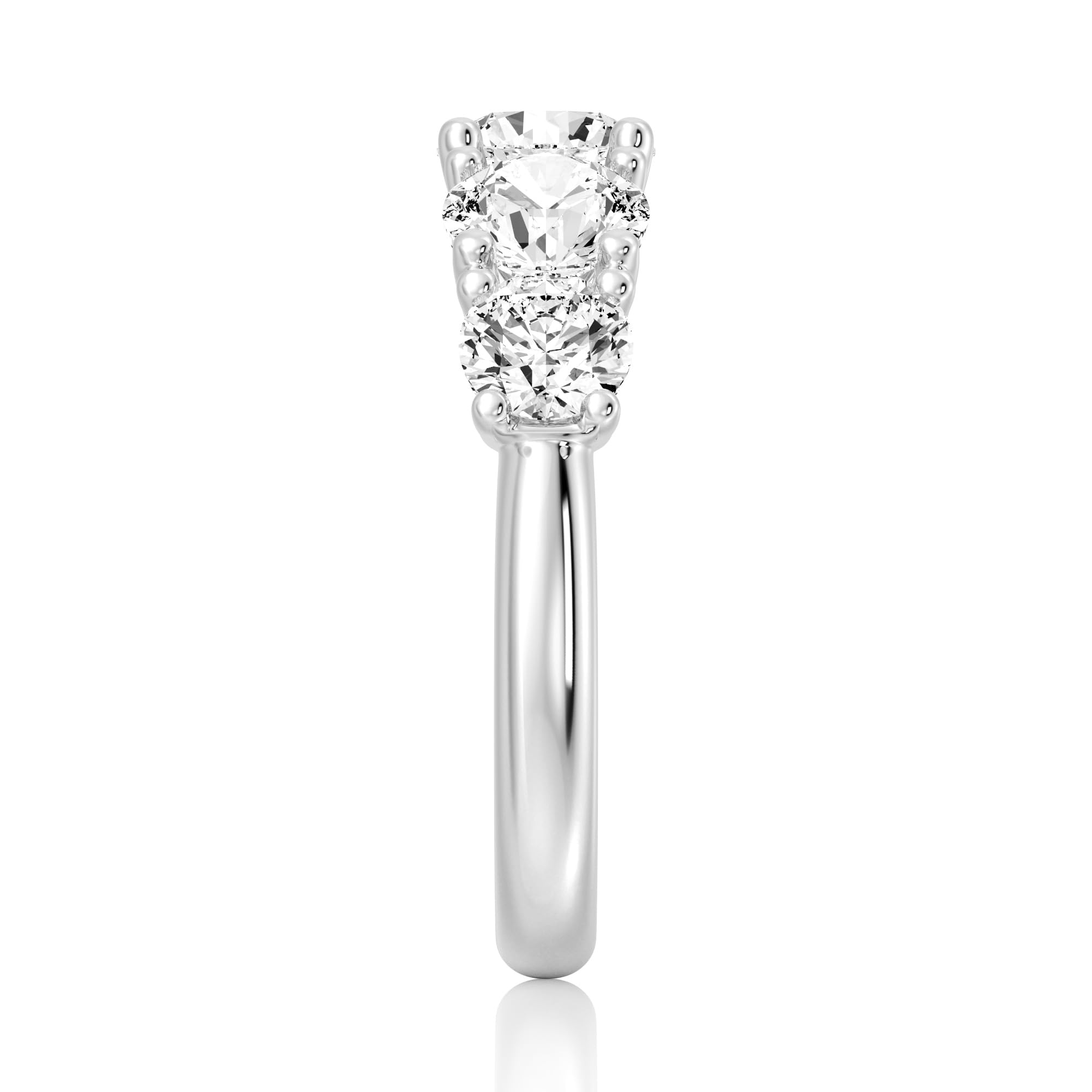 MSBLUE Size 6 3.2ct Round Cut Moissanite Engagement Ring image 6