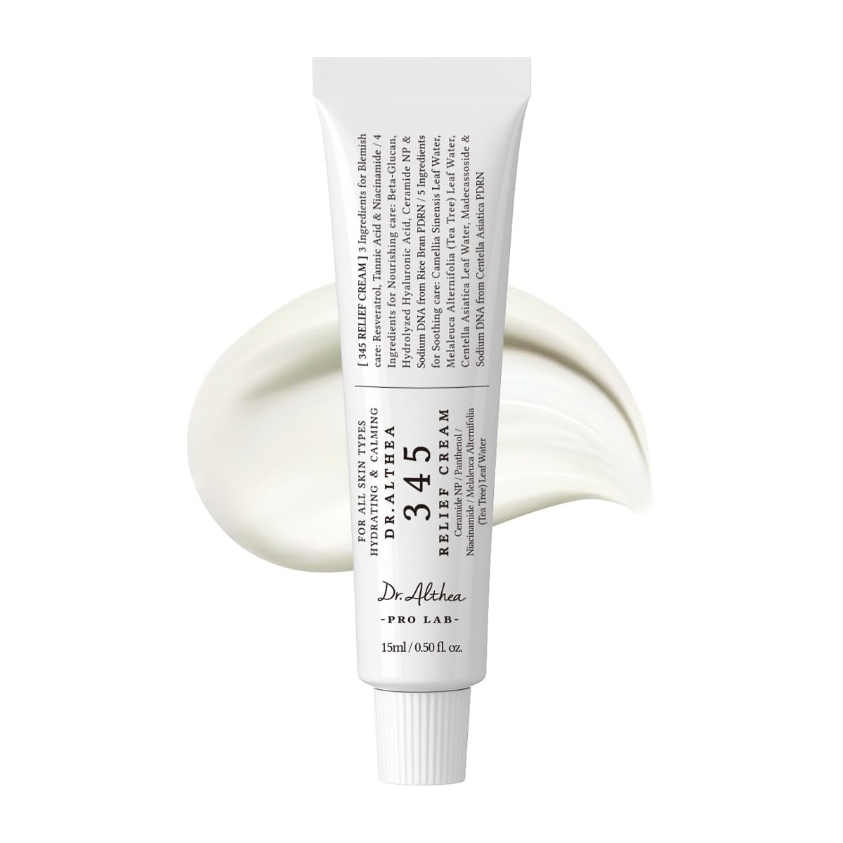 Dr.Althea 345 Relief Cream 0.5 fl oz tube on white background