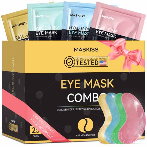 Maskiss 24k Gold Under Eye Patches (50 Pairs), eye mask, Collagen Skin Care Products, Eye Patches for Puffy Eyes, eye masks for dark circles and puffiness Maskiss 24k Gold Under Eye Patches (50 Pairs), eye mask, Collagen Skin Care Products, Eye Patches for Puffy Eyes, eye masks for dark circles and puffiness - B0DQL1MLW3