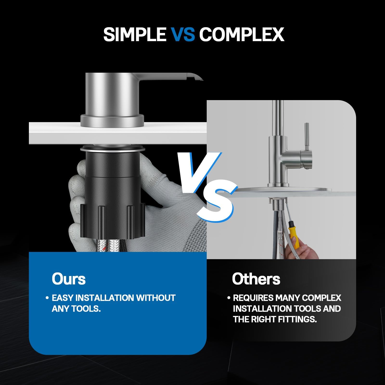 WEWE High-Arc Pull-Down Kitchen Faucet, Brushed Nickel, 3-Mode Sprayer image 6