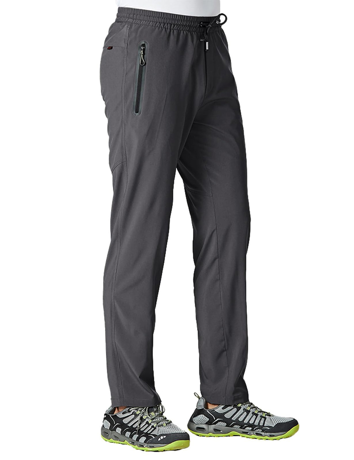 TBMPOY men's dark grey lightweight hiking pants front view