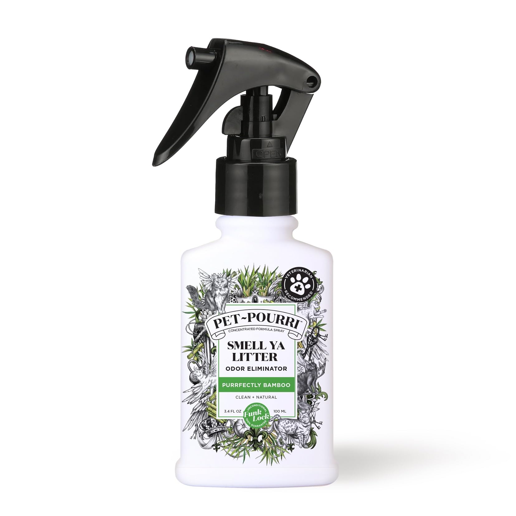 Poo-Pourri Purrfectly Bamboo 3.4 fl oz cat litter deodorizer spray bottle
