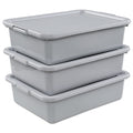 Three silver grey Wekioger 13L meat tubs lids stacked