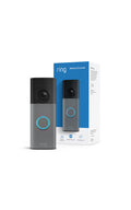 Speckled gray Ring Battery Doorbell 2K front view showing camera lens and push button