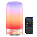 Govee RGBIC small corded touch table lamp glowing multicolor on bedside table