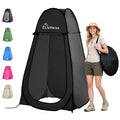 Wolfwise pop-up shower tent pitched outdoors showing zip door and ventilation panel