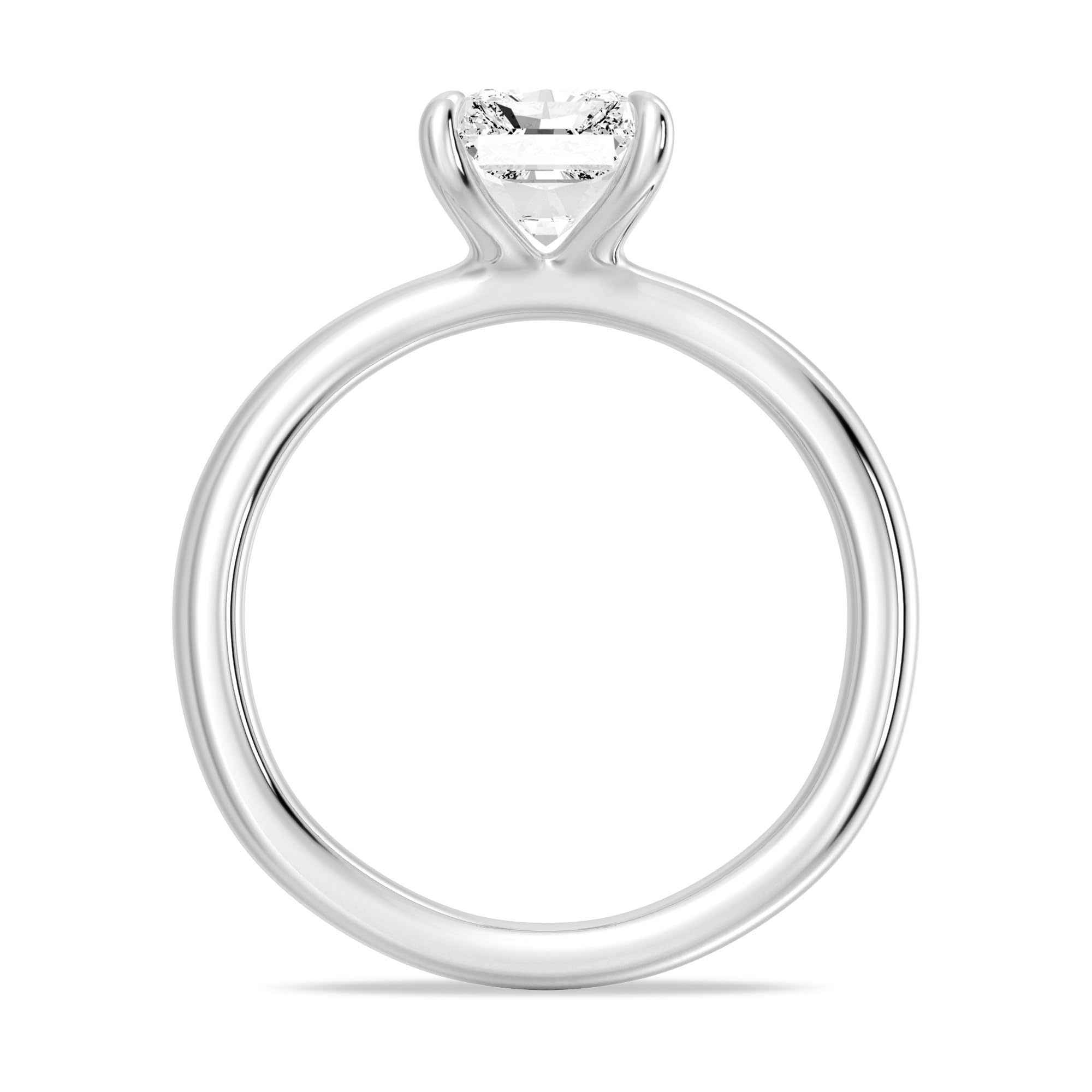 MSBLUE® Size 5.5 2ct Radiant Cut Moissanite Engagement Ring, Rhodium Plated image 4