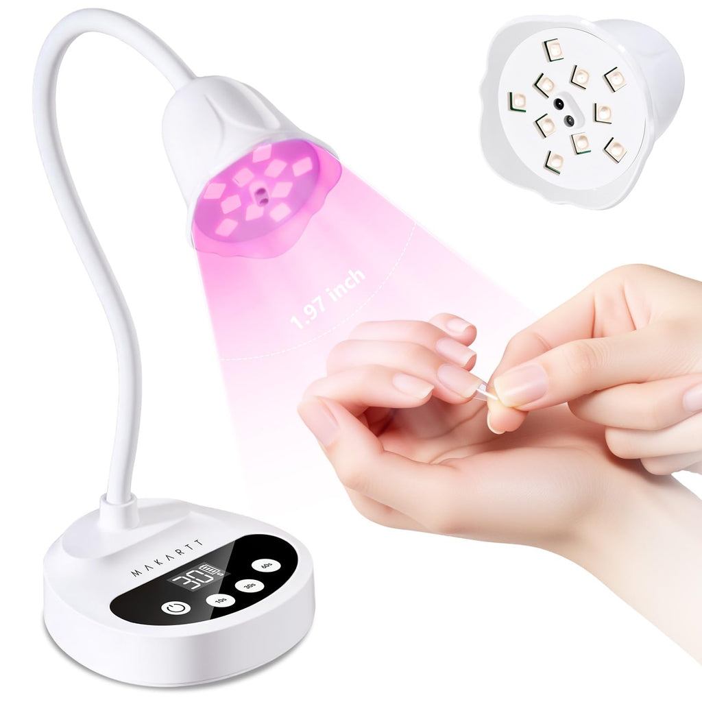 Makartt Flash Cure UV LED Nail Lamp for Gel-X Tips, Adjustable Gooseneck