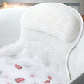 Ozyalo bathtub pillow on tub edge showing ergonomic head and neck support and suction cups