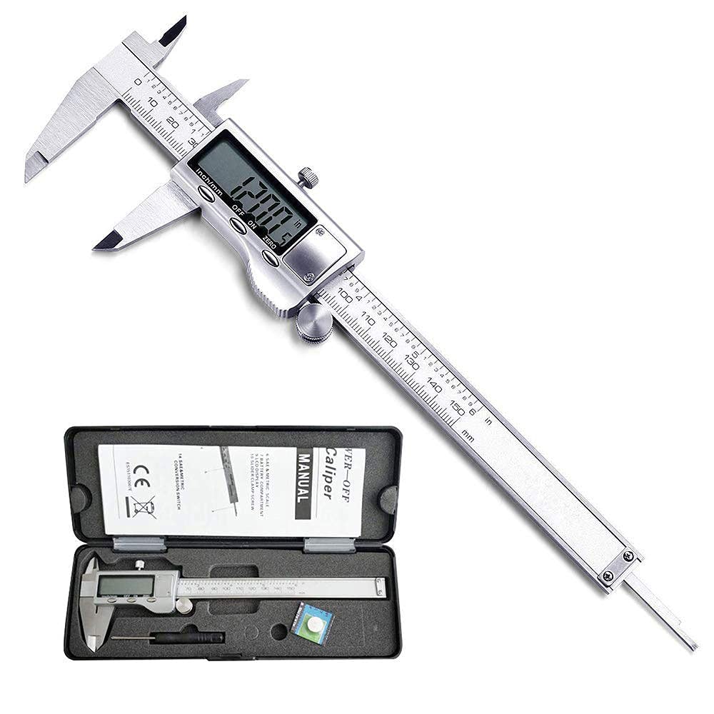 LOUISWARE 6-inch stainless steel digital caliper with large LCD display