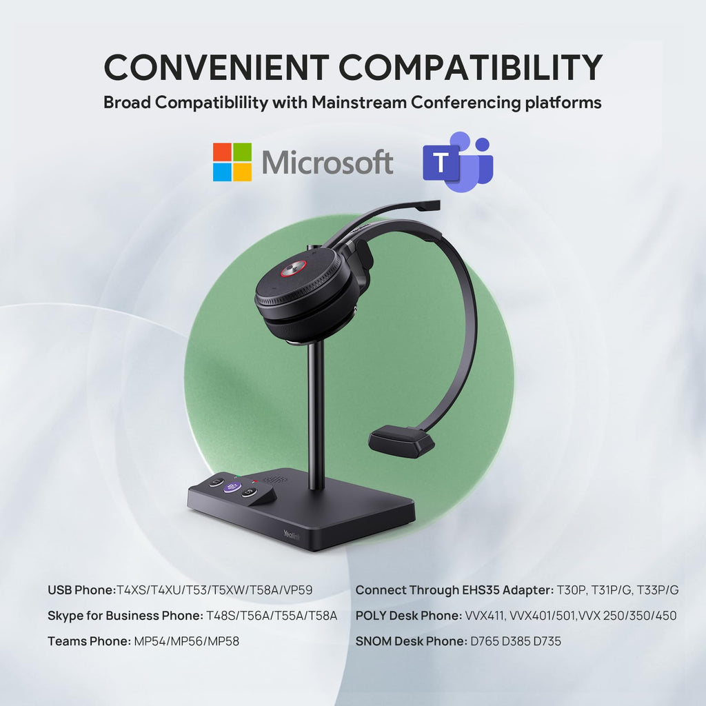 Yealink WH62 Mono Wireless DECT Headset for IP Phone & PC, Teams Certified image 4