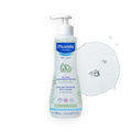 10.14 fl oz bottle of Mustela Baby Cleansing Water labeled with avocado and aloe vera
