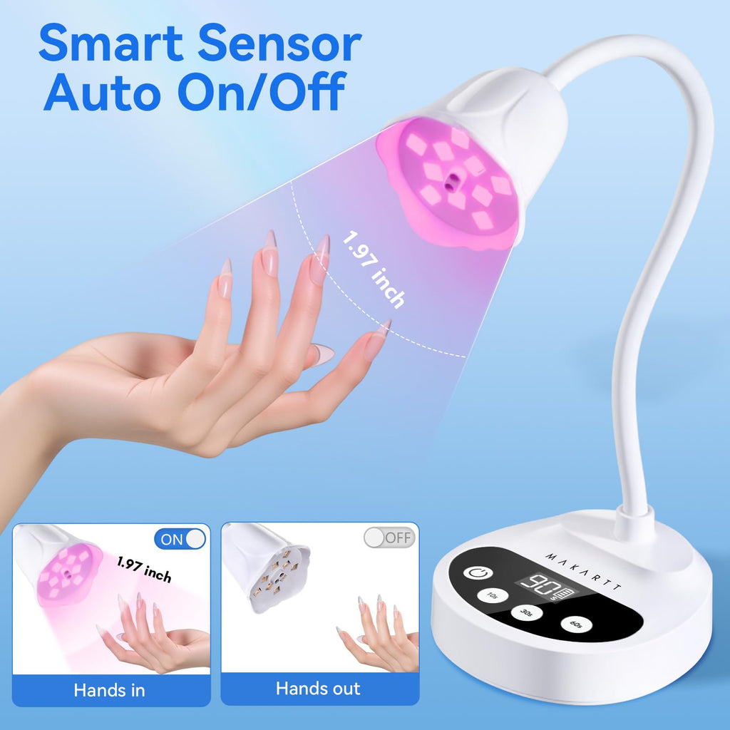 Makartt Flash Cure UV LED Nail Lamp for Gel-X Tips, Adjustable Gooseneck image 9