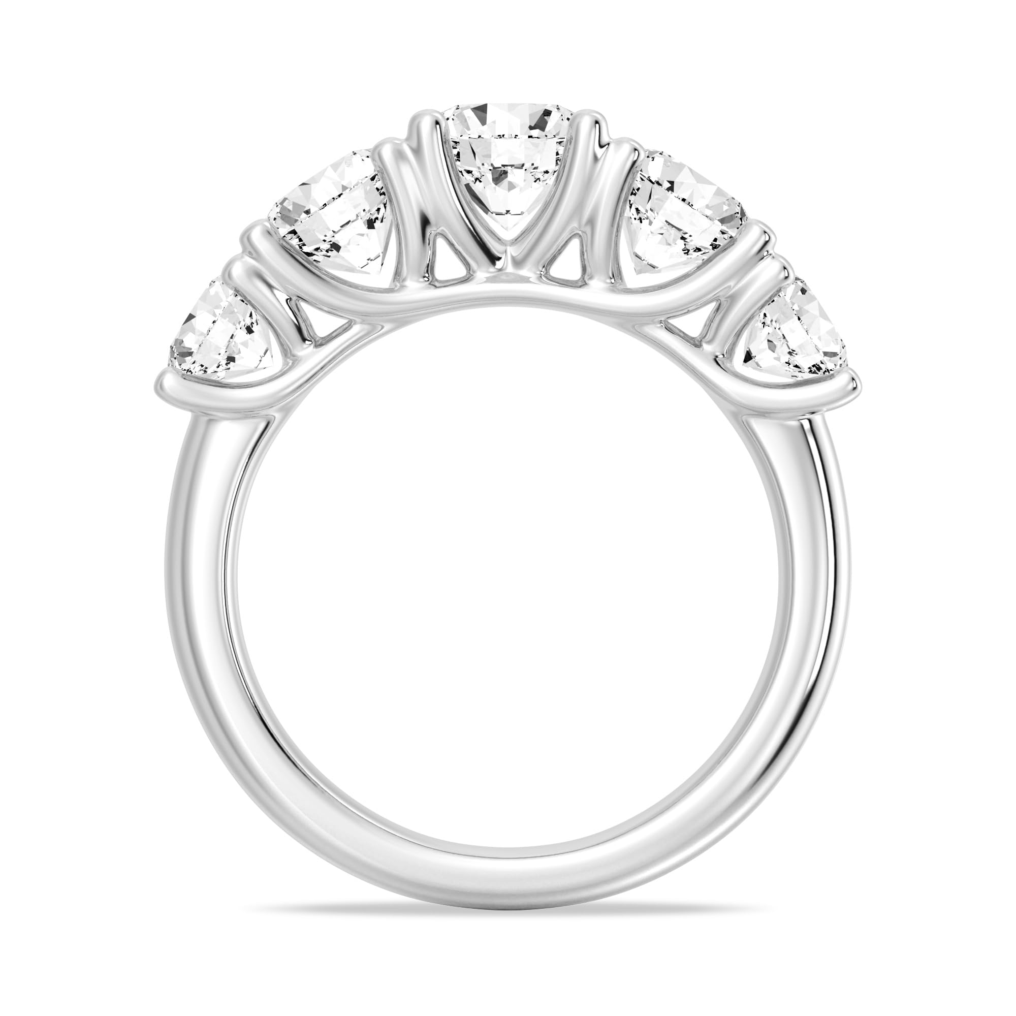 MSBLUE Size 6 3.2ct Round Cut Moissanite Engagement Ring image 3