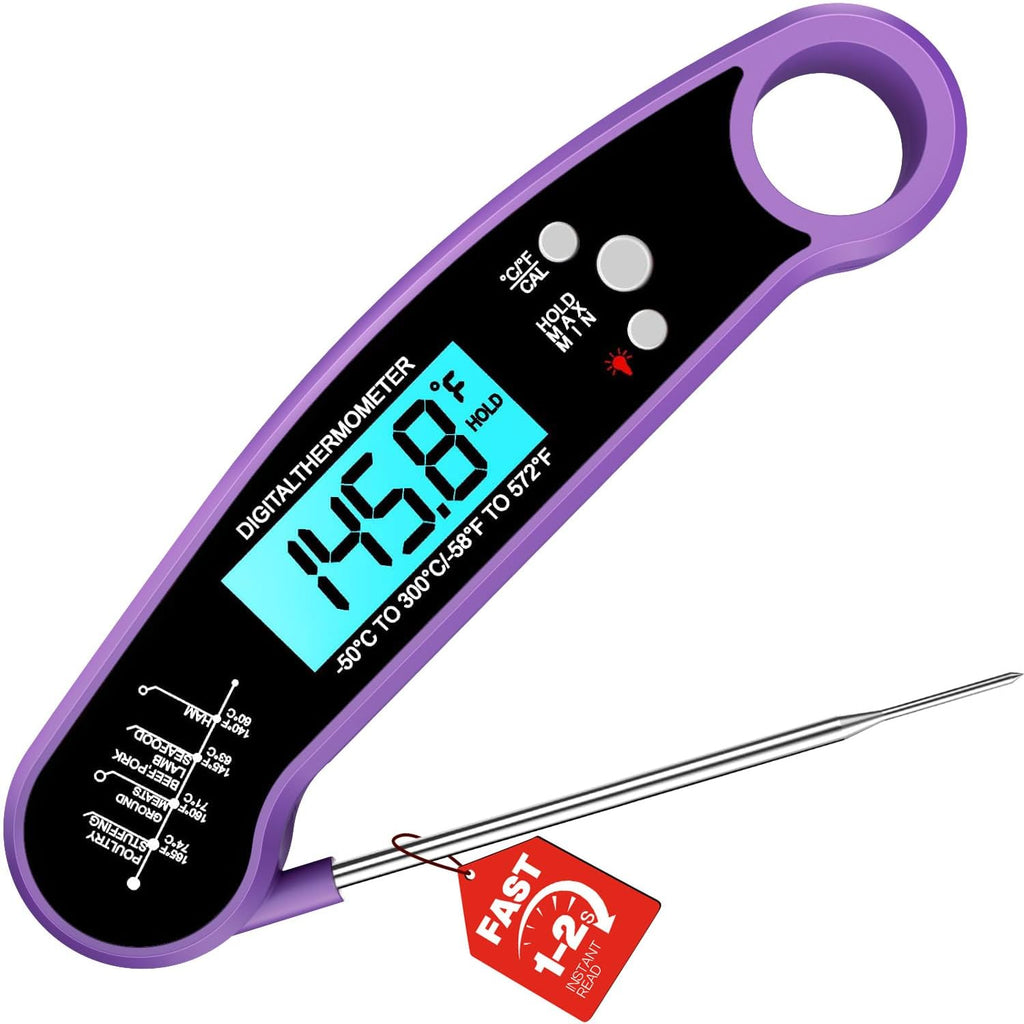 Digital Meat Thermometer, Instant Read Food Thermometer for Cooking, Purple