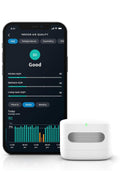 Amazon Smart Air Quality Monitor white device showing AQI display